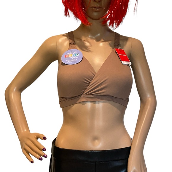 SPANX Bra-llelujah! Mama Nursing Racerback Wrap Bra Cafe Au Lait Size Large NWT - Picture 2 of 11